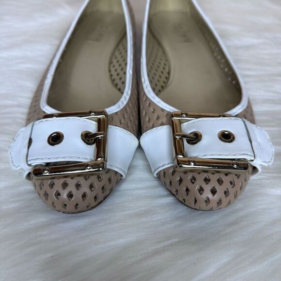 French Sole FS/NY Waffle Perforated Leather Buckle Ballet Flats Size 9.5 - Picture 3 of 10